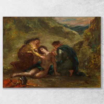 San Sebastiano Con Sant'Irene E Assistente Eugène Delacroix edx110 quadro stampa su tela