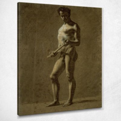 Nudo Maschile Accademico In Piedi Eugène Delacroix edx111 quadro stampa su tela
