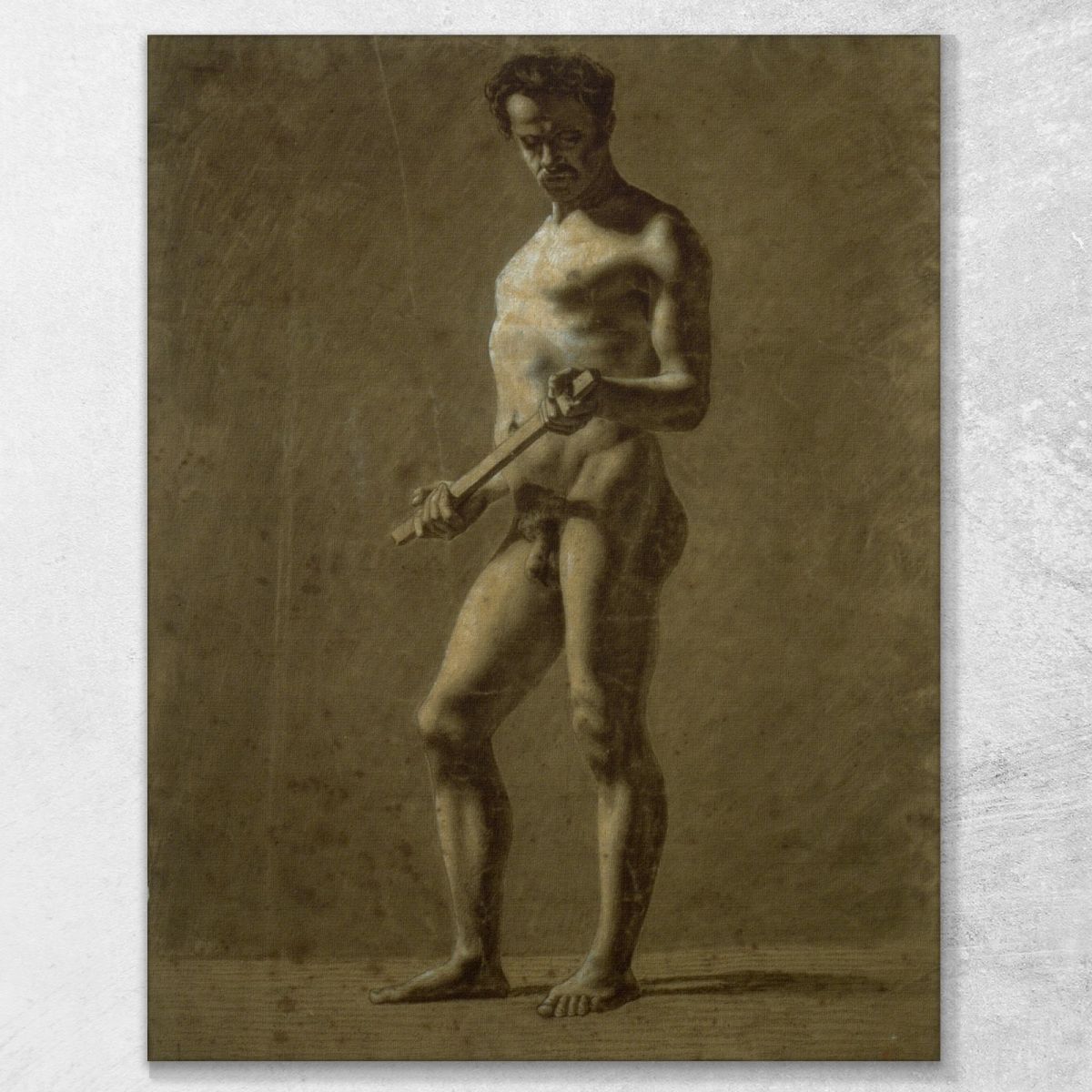 Nudo Maschile Accademico In Piedi Eugène Delacroix edx111 quadro stampa su tela