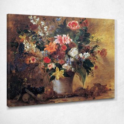 Natura Morta Con Fiori Eugène Delacroix edx113 quadro stampa su tela