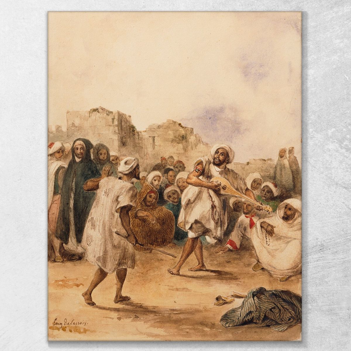 Giocatori In Cammino Eugène Delacroix edx115 quadro stampa su tela