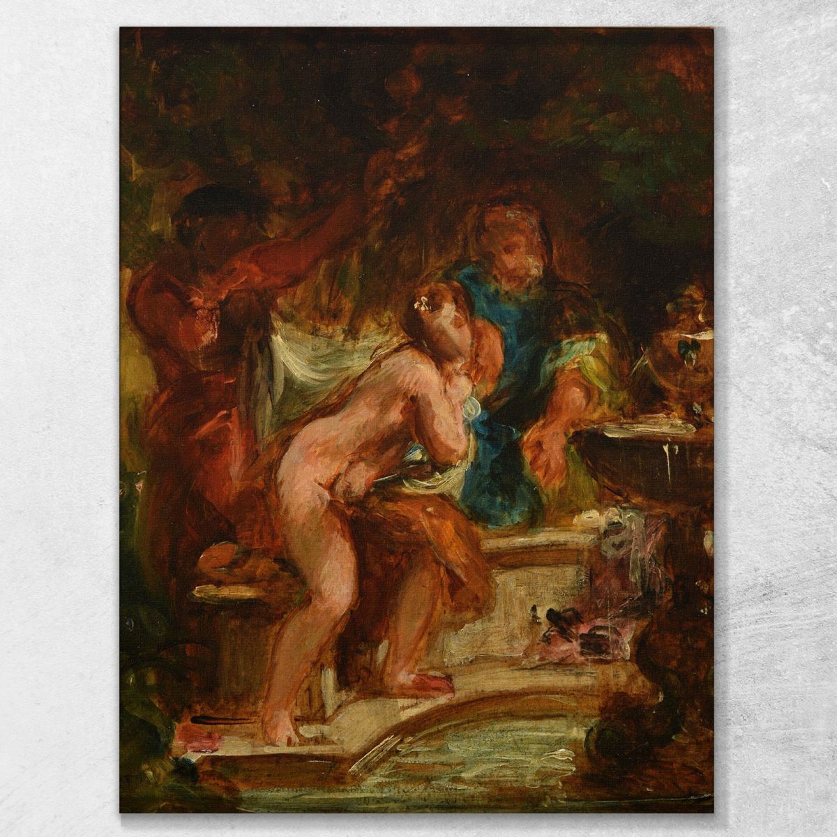 Suzanne E I Vecchi Eugène Delacroix edx122 quadro stampa su tela