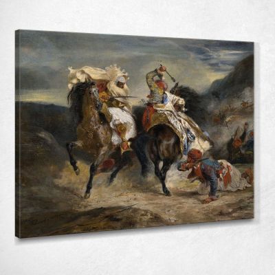 Il Combattimento Tra Giaour E Hassan Eugène Delacroix edx127 quadro stampa su tela