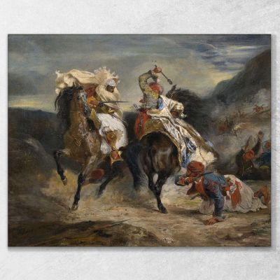 Il Combattimento Tra Giaour E Hassan Eugène Delacroix edx127 quadro stampa su tela