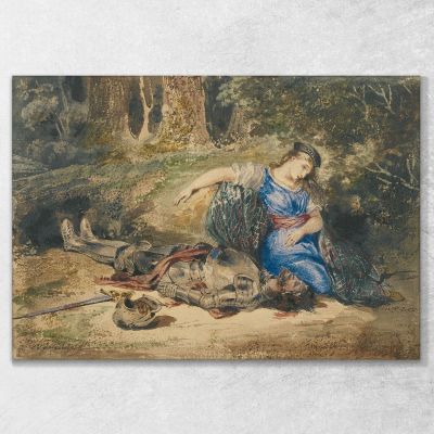 La Morte Di Lara Eugène Delacroix edx128 quadro stampa su tela