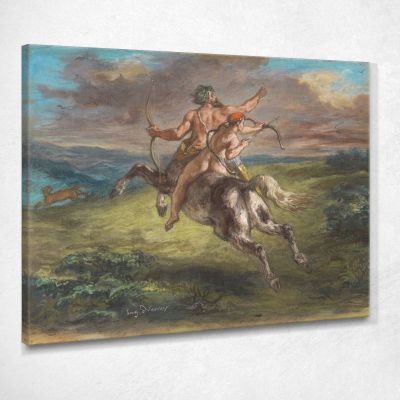 L'Educazione Di Achille Eugène Delacroix edx130 quadro stampa su tela