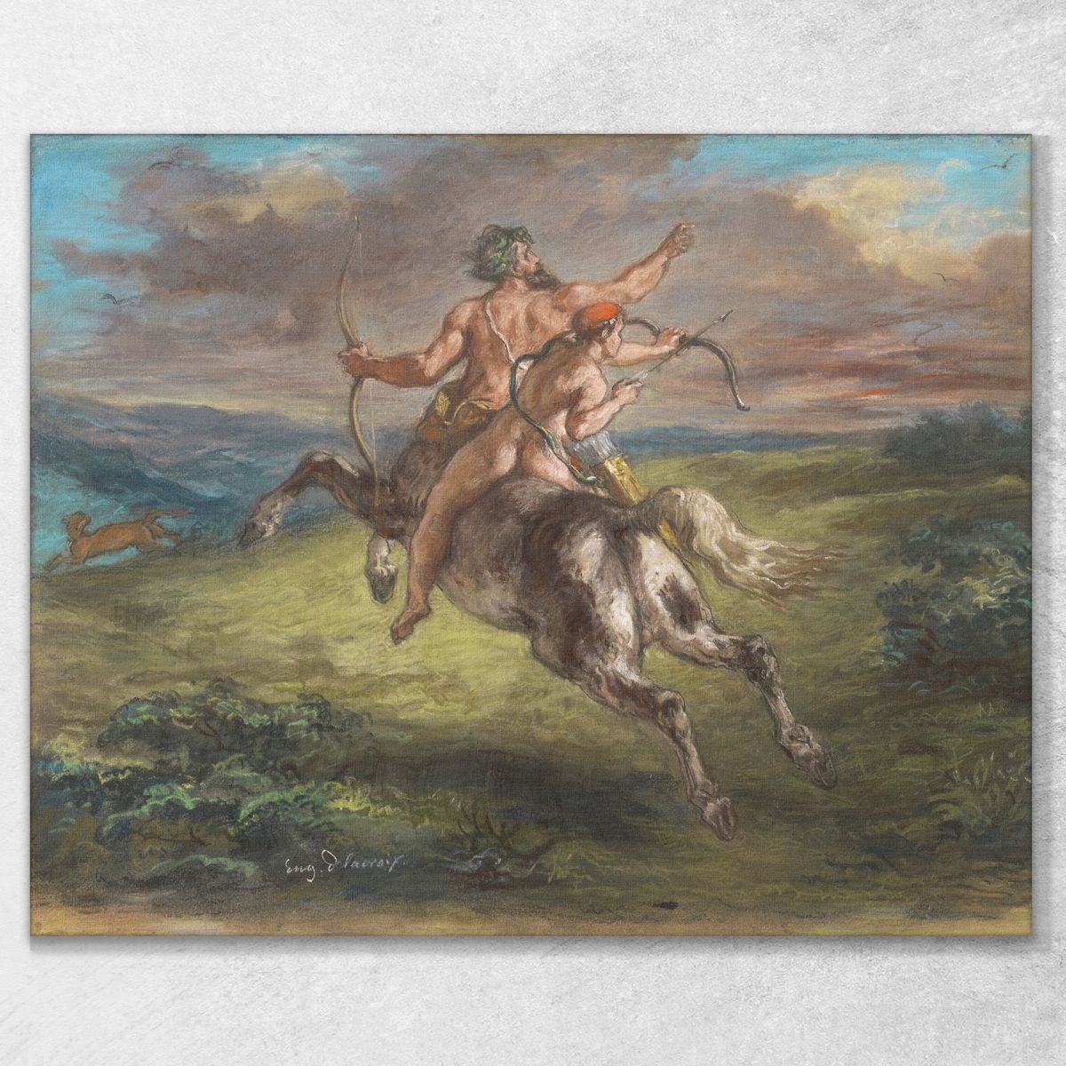 L'Educazione Di Achille Eugène Delacroix edx130 quadro stampa su tela