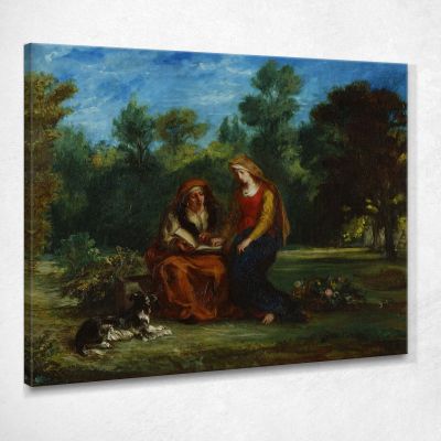 L'Educazione Della Vergine Eugène Delacroix edx131 quadro stampa su tela