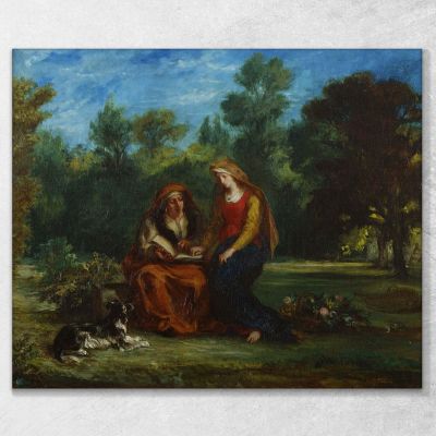 L'Educazione Della Vergine Eugène Delacroix edx131 quadro stampa su tela