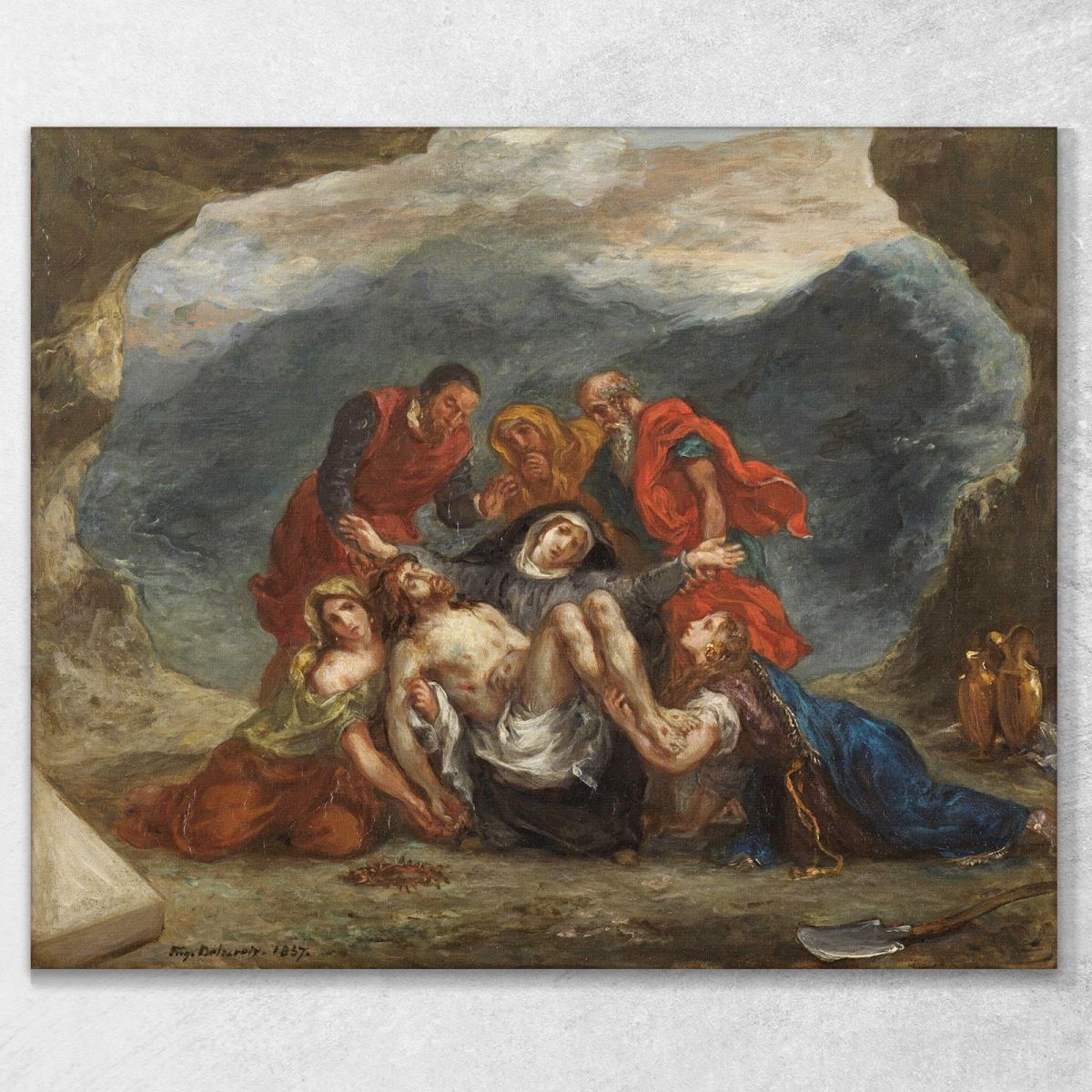 Il Lutto Di Cristo Eugène Delacroix edx135 quadro stampa su tela