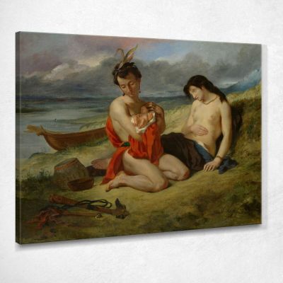 Il Natchez Eugène Delacroix edx136 quadro stampa su tela