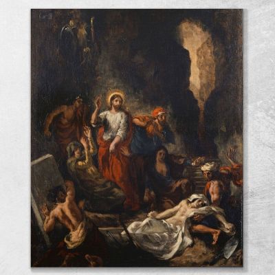 La Resurrezione Di Lazzaro Eugène Delacroix, edx138 quadro stampa su tela
