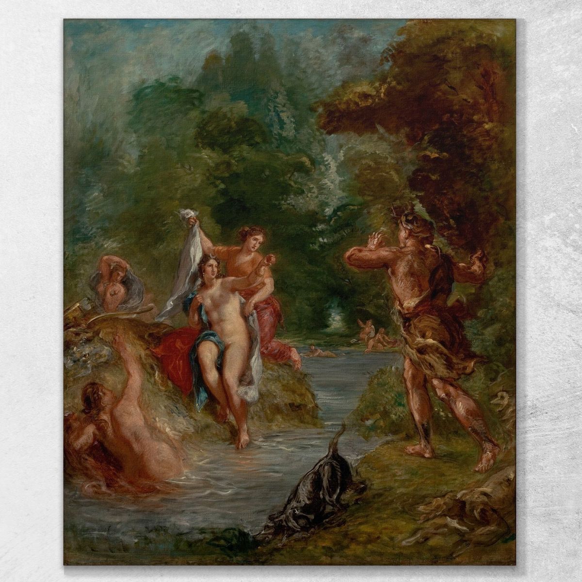 L'Estate Diana Sorpresa Da Atteone Eugène Delacroix edx144 quadro stampa su tela