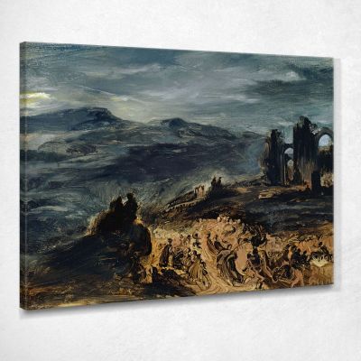 Il Sabato Delle Streghe Eugène Delacroix edx147 quadro stampa su tela