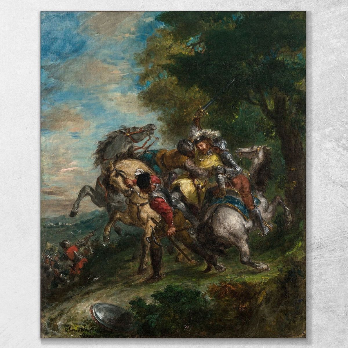 Weislingen Catturato Dagli Uomini Di Götz Eugène Delacroix edx156 quadro stampa su tela