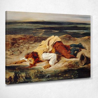 Pastore Romano Brigante Ferito Eugène Delacroix edx158 quadro stampa su tela