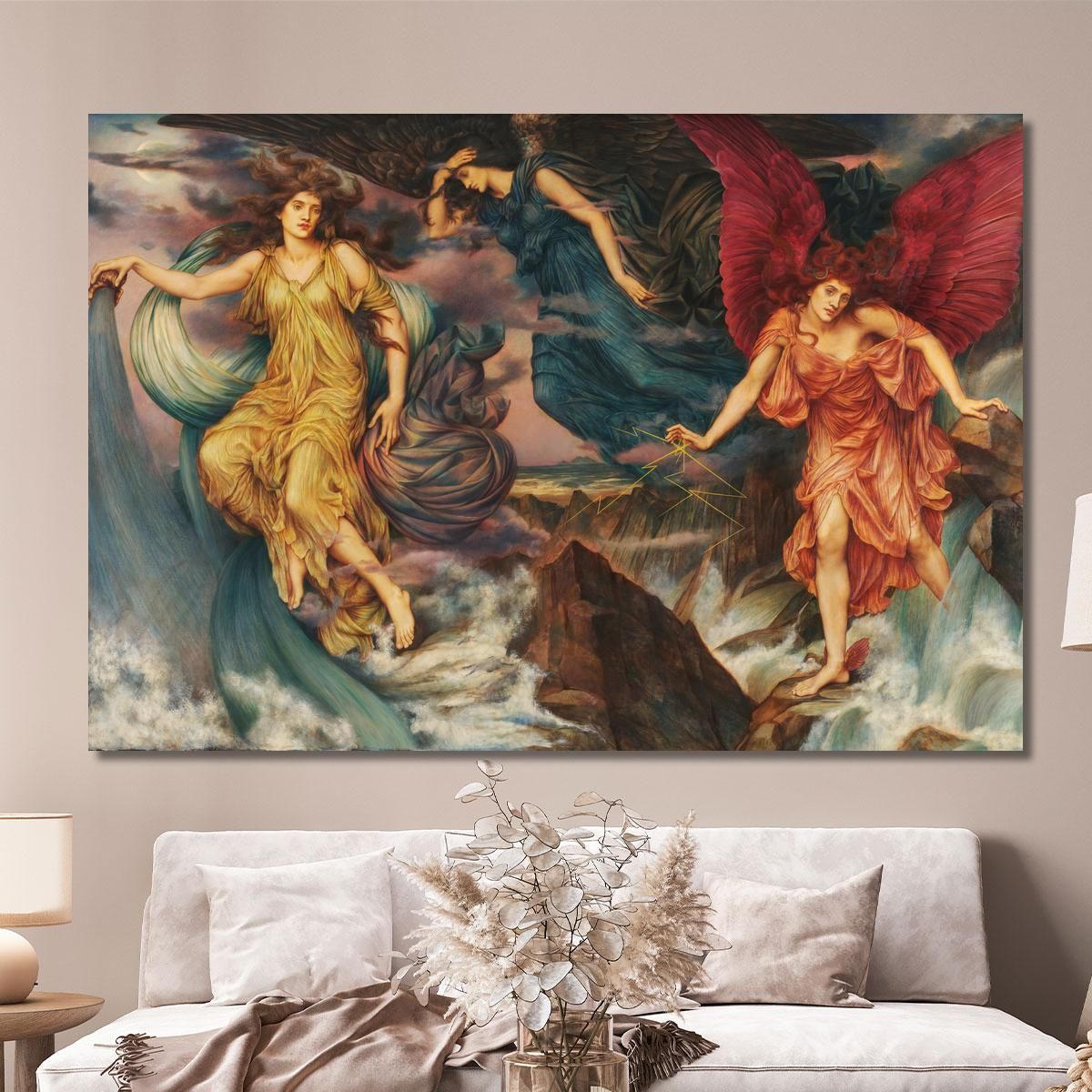 Gli Spiriti Della Tempesta Evelyn De Morgan emg54 quadro stampa su tela