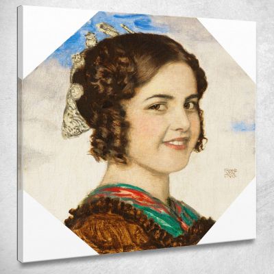 Ritratto Della Figlia Maria Franz von Stuck fvs73 quadro stampa su tela