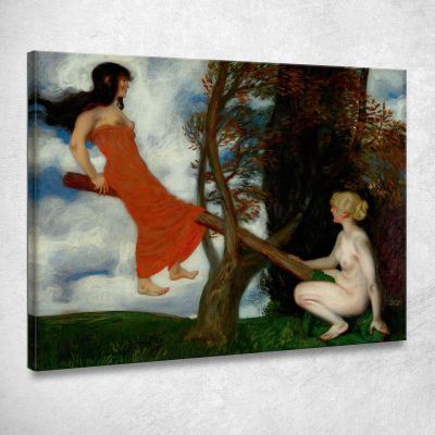 L'Altalena Franz von Stuck fvs95 quadro stampa su tela