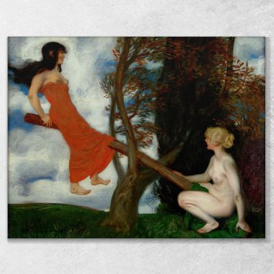 L'Altalena Franz von Stuck fvs95 quadro stampa su tela