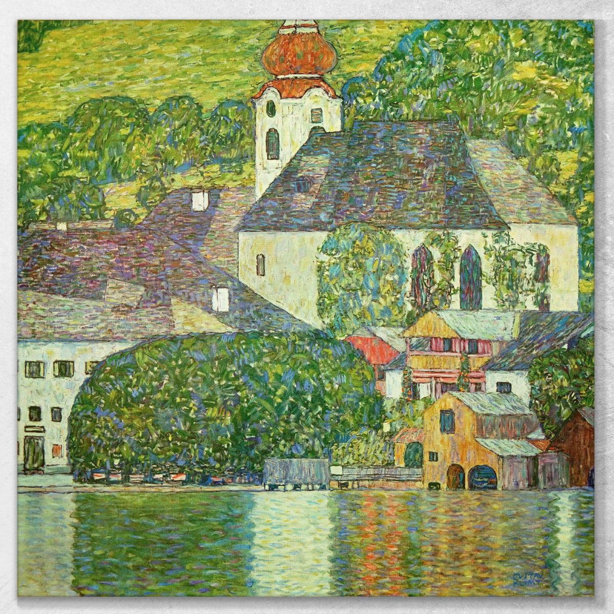 Chiesa Di Unterach Sull'Attersee Gustav Klimt kg11 quadro stampa su tela