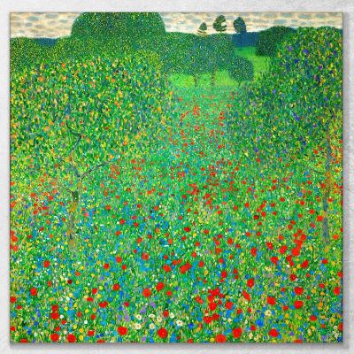 Campo De Amapolas Gustav Klimt, kg44 cuadro en lienzo