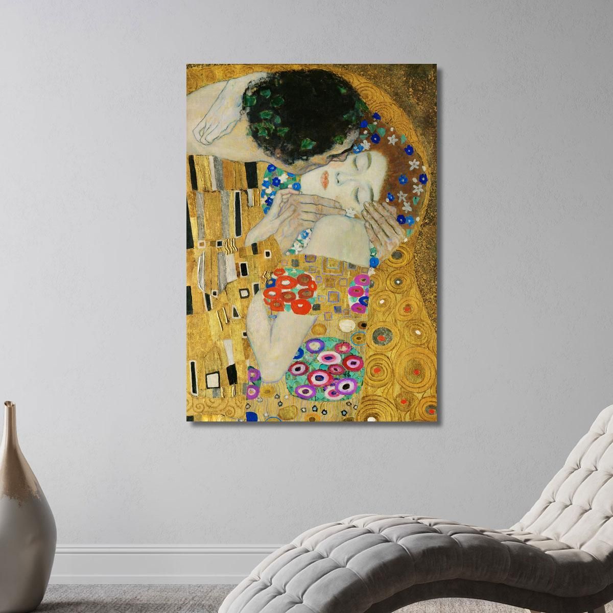 Il Bacio Frammento Gustav Klimt kg63 quadro stampa su tela