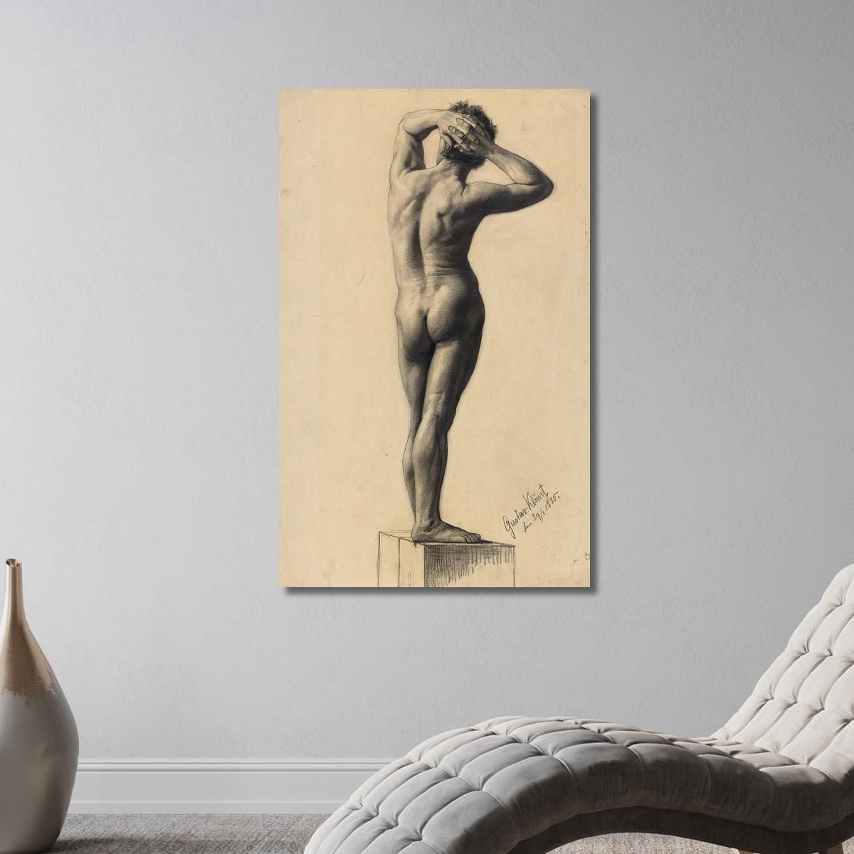Nudo Maschile Gustav Klimt kg107 quadro stampa su tela