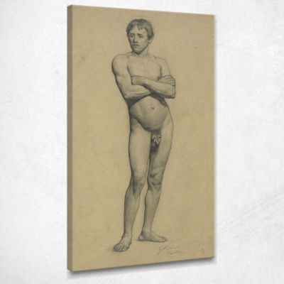 Nudo Maschile Da Accademia Con Le Braccia Incrociate Gustav Klimt kg112 quadro stampa su tela