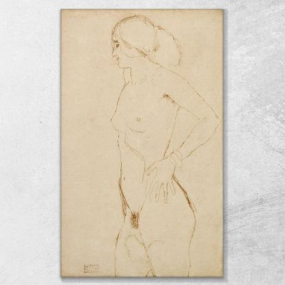 Ragazza Nuda In Piedi Rivolta A Sinistra Gustav Klimt, kg136 quadro stampa su tela