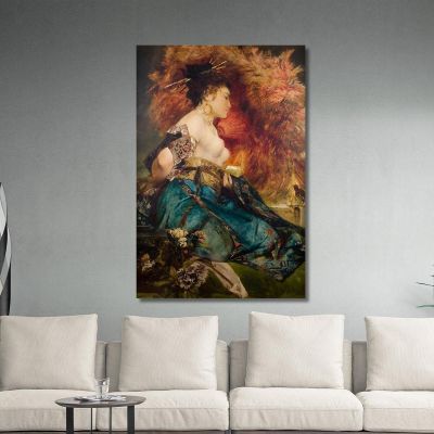 La Donna Giapponese Hans Makart hmk15 quadro stampa su tela