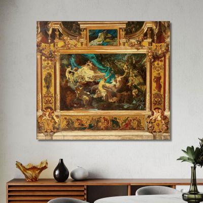 Progetto Per Il Sipario Del Teatro Cittadino Sogno Di Una Notte Di Mezza Estate Hans Makart hmk21 quadro stampa su tela