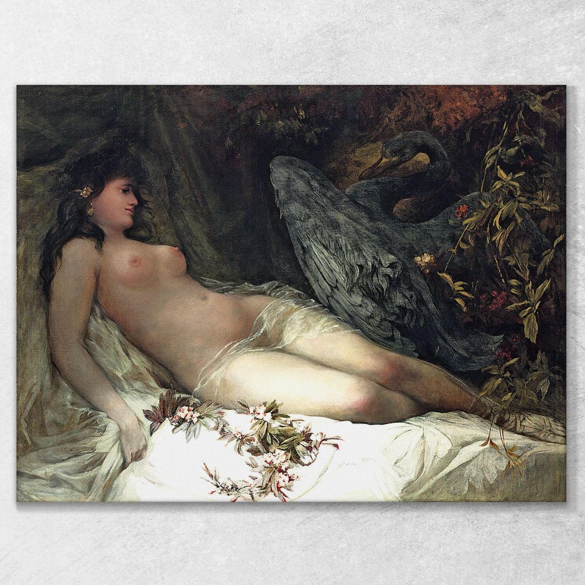 Leda E Il Cigno Hans Makart hmk30 quadro stampa su tela