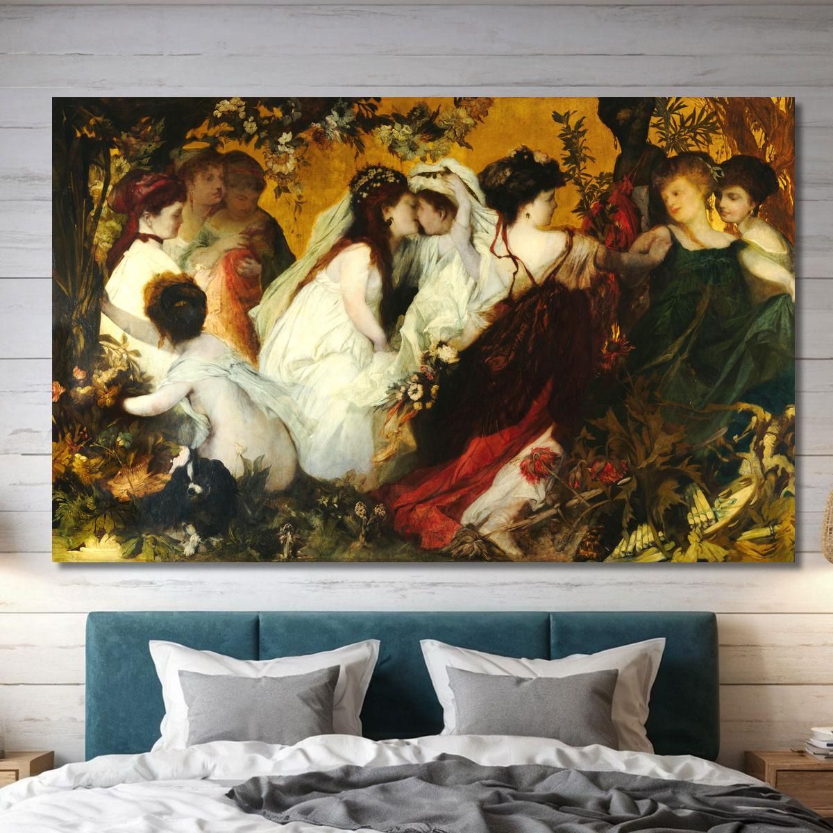 Modern Amoretti 3 Hans Makart hmk35 quadro stampa su tela