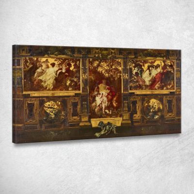 Moderne Amoretten Hans Makart hmk37 quadro stampa su tela