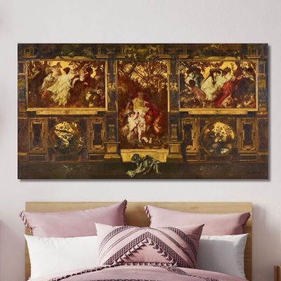 Moderne Amoretten Hans Makart hmk37 quadro stampa su tela