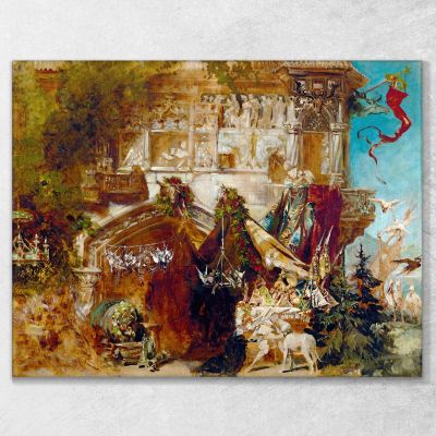 Il Castello Di Caccia Hans Makart hmk62 quadro stampa su tela