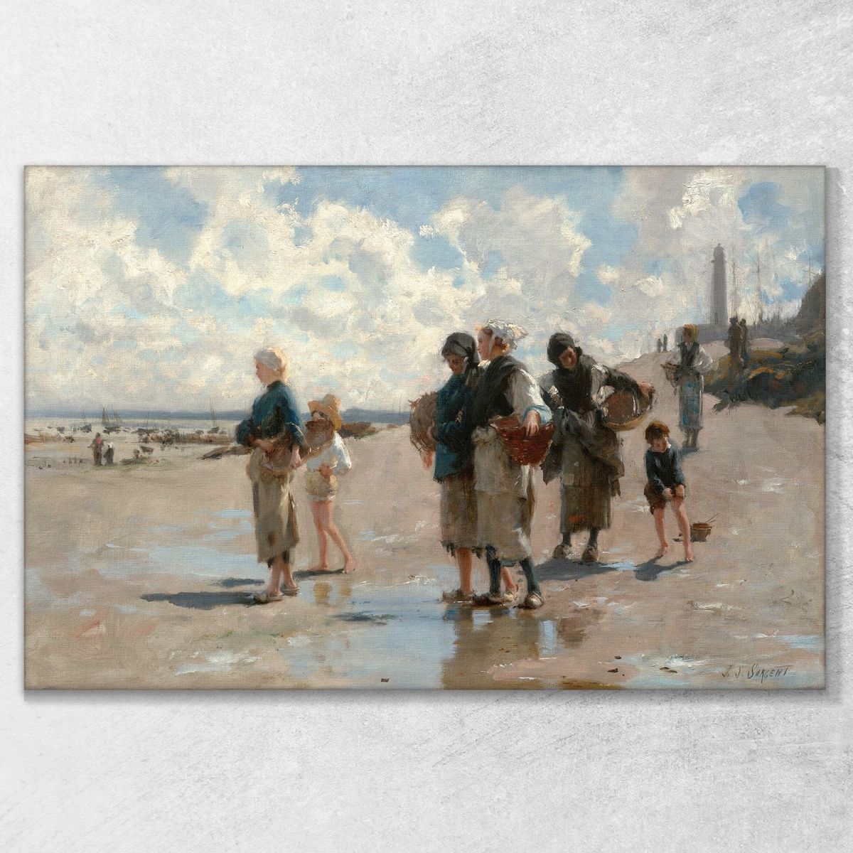 Pesca Delle Ostriche A Cancale John Singer Sargent jss75 quadro stampa su tela