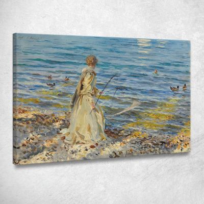 Ragazza Che Pesca John Singer Sargent jss91 quadro stampa su tela