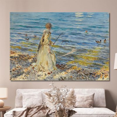 Ragazza Che Pesca John Singer Sargent jss91 quadro stampa su tela Ragazza Che Pesca John Singer Sargent jss91 quadro stampa su tela