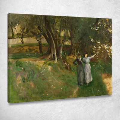 Paesaggio Con Donne In Primo Piano John Singer Sargent jss134 quadro stampa su tela