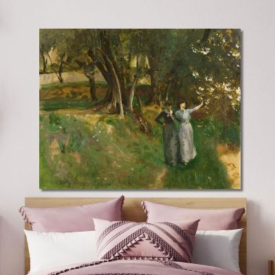 Paesaggio Con Donne In Primo Piano John Singer Sargent jss134 quadro stampa su tela