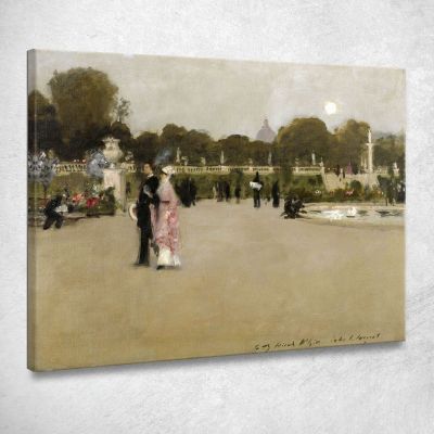 Giardini Di Lussemburgo Al Crepuscolo John Singer Sargent jss140 quadro stampa su tela