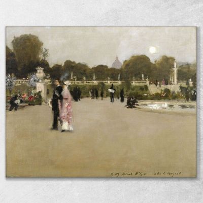 Giardini Di Lussemburgo Al Crepuscolo John Singer Sargent, jss140 quadro stampa su tela