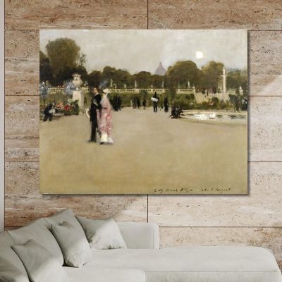 Giardini Di Lussemburgo Al Crepuscolo John Singer Sargent jss140 quadro stampa su tela