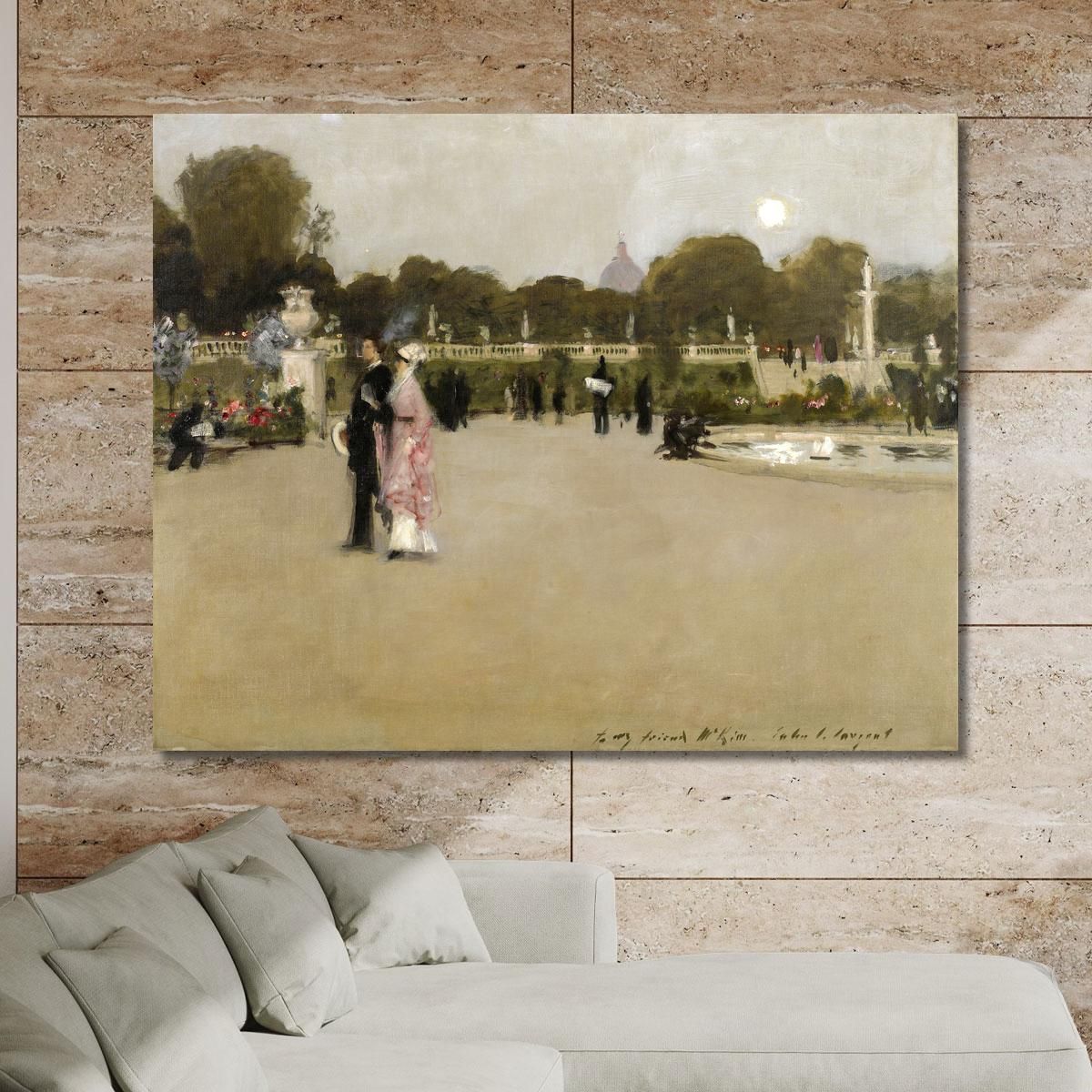Giardini Di Lussemburgo Al Crepuscolo John Singer Sargent jss140 quadro stampa su tela