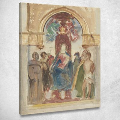 Madonna Col Bambino E Santi John Singer Sargent jss149 quadro stampa su tela
