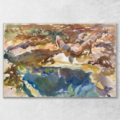 Hombre Y Piscina Florida John Singer Sargent, jss151 cuadro en lienzo