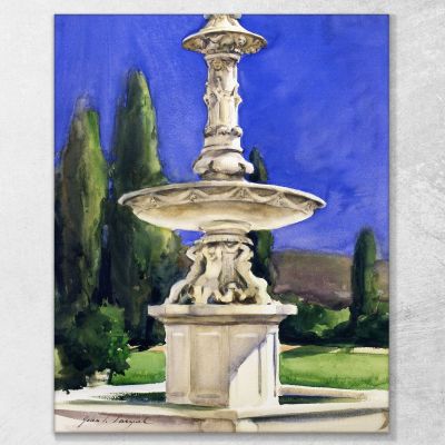 Marble Fountain In Italy John Singer Sargent, jss156 canvas print