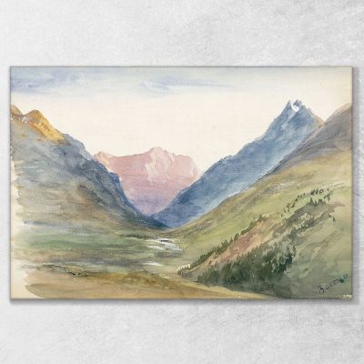 Mountain View At Bormio John Singer Sargent, jss177 canvas print